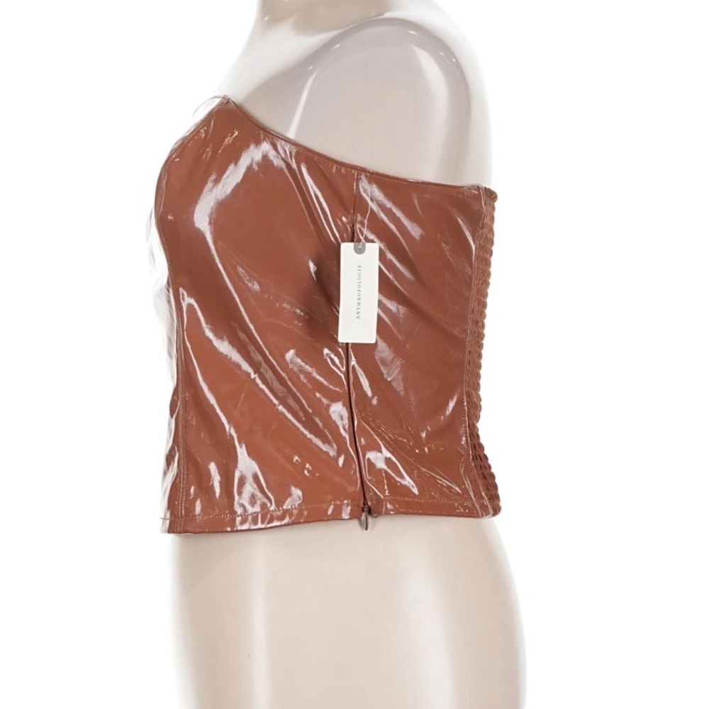 Anthropologie Patent Faux Leather Bandeau Top Women’s XL - Picture 6 of 8